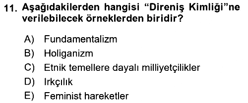 Sosyolojide Yakın Dönem Gelişmeler 2021-2022 Yaz Okulu Sınavı - 11. soru