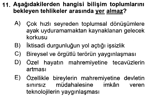 Sosyolojide Yakın Dönem Gelişmeler 2022-2023 Yaz Okulu Sınavı - 11. soru
