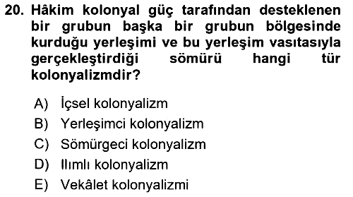 Sosyolojide Yakın Dönem Gelişmeler 2023-2024 Yaz Okulu Sınavı - 20. soru