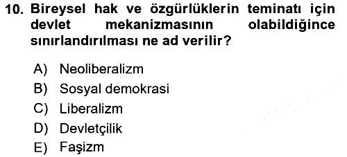 Sosyolojiye Giriş 2017-2018 3 Ders Sınavı - 10. soru