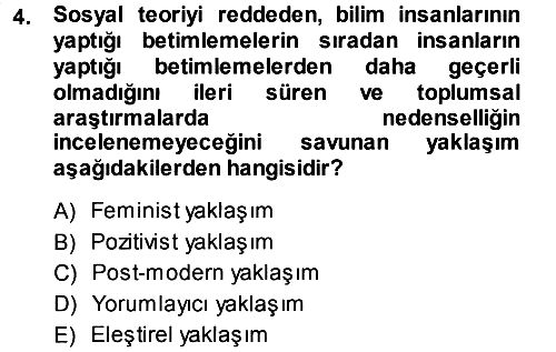 Sosyolojiye Giriş 2013-2014 Ara Sınav - 4. soru