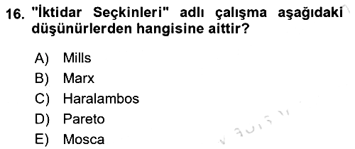 Sosyolojiye Giriş 2022-2023 Ara Sınav - 16. soru