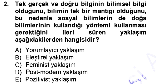Sosyolojiye Giriş 2012-2013 Dönem Sonu Sınavı - 2. soru