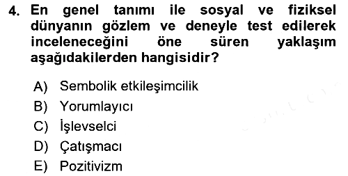 Sosyolojiye Giriş 2018-2019 Dönem Sonu Sınavı - 4. soru