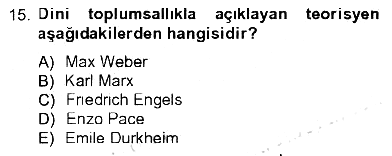 Sosyolojiye Giriş 2012-2013 Tek Ders Sınavı - 15. soru