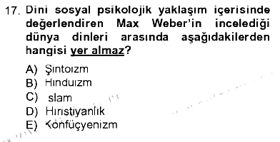 Sosyolojiye Giriş 2012-2013 Tek Ders Sınavı - 17. soru