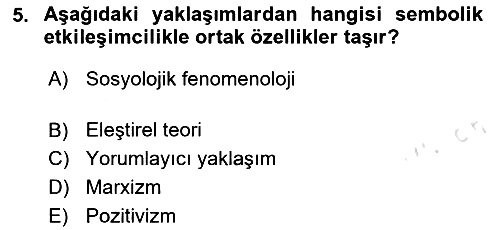 Sosyolojiye Giriş 2024-2025 Yaz Okulu Sınavı - 5. soru