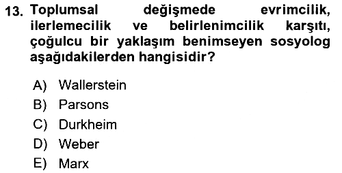 Sosyolojiye Giriş 2025-2026 Ara Sınav - 13. soru