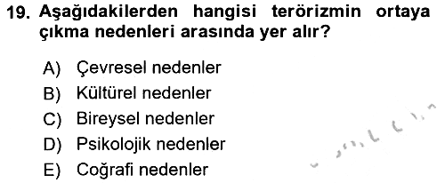 Suç Sosyolojisi 2016-2017 3 Ders Sınavı - 19. soru