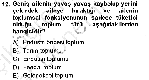 Suç Sosyolojisi 2013-2014 Ara Sınav - 12. soru