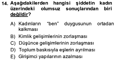 Suç Sosyolojisi 2013-2014 Ara Sınav - 14. soru