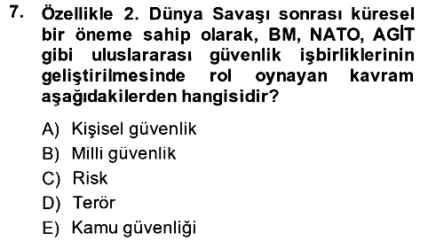Suç Sosyolojisi 2014-2015 Ara Sınav - 7. soru