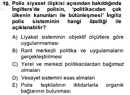 Suç Sosyolojisi 2014-2015 Ara Sınav - 10. soru