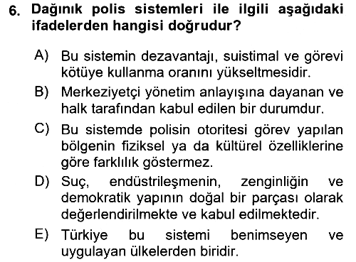 Suç Sosyolojisi 2015-2016 Ara Sınav - 6. soru