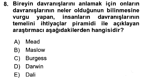Suç Sosyolojisi 2015-2016 Ara Sınav - 8. soru