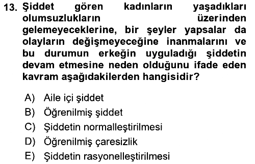 Suç Sosyolojisi 2015-2016 Ara Sınav - 13. soru