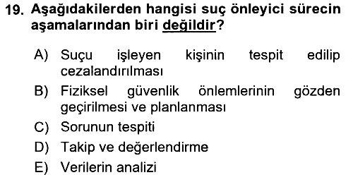 Suç Sosyolojisi 2015-2016 Ara Sınav - 19. soru