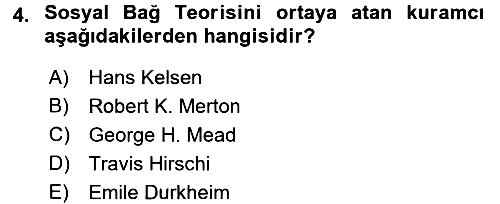 Suç Sosyolojisi 2016-2017 Ara Sınav - 4. soru