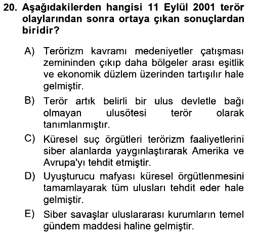 Suç Sosyolojisi 2018-2019 Ara Sınav - 20. soru