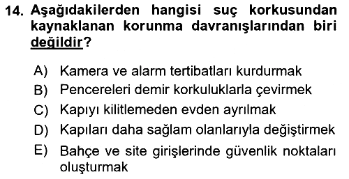 Suç Sosyolojisi 2021-2022 Ara Sınav - 14. soru