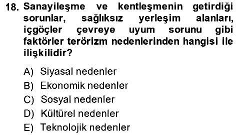 Suç Sosyolojisi 2013-2014 Dönem Sonu Sınavı - 18. soru