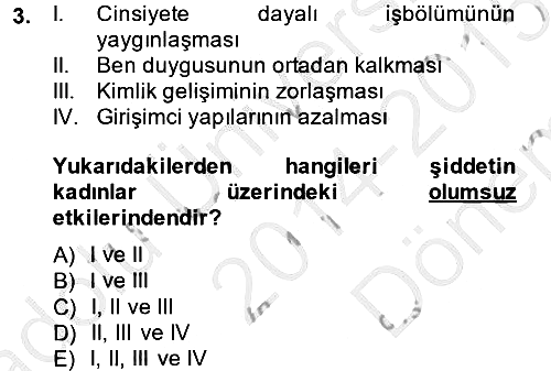 Suç Sosyolojisi 2014-2015 Dönem Sonu Sınavı - 3. soru