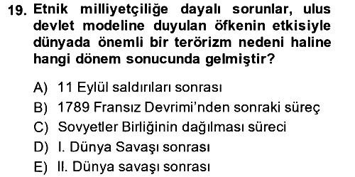 Suç Sosyolojisi 2014-2015 Dönem Sonu Sınavı - 19. soru