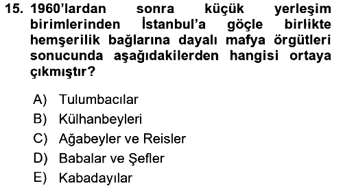 Suç Sosyolojisi 2016-2017 Dönem Sonu Sınavı - 15. soru