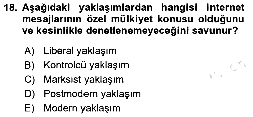 Suç Sosyolojisi 2024-2025 Dönem Sonu Sınavı - 18. soru