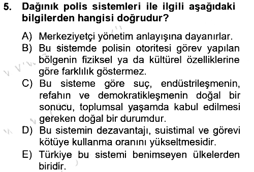 Suç Sosyolojisi 2013-2014 Tek Ders Sınavı - 5. soru