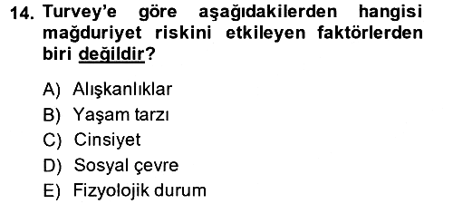 Suç Sosyolojisi 2014-2015 Tek Ders Sınavı - 14. soru