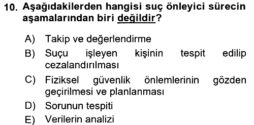 Suç Sosyolojisi 2015-2016 Tek Ders Sınavı - 10. soru