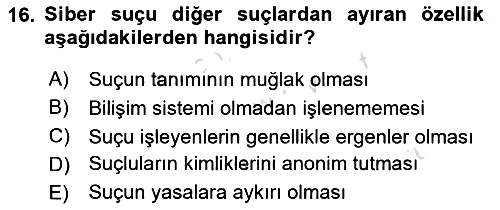 Suç Sosyolojisi 2023-2024 Yaz Okulu Sınavı - 16. soru