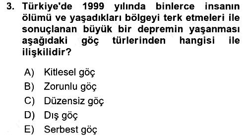 Toplumsal Cinsiyet Çalışmaları 2017-2018 3 Ders Sınavı - 3. soru