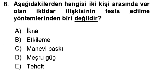 Toplumsal Cinsiyet Çalışmaları 2017-2018 3 Ders Sınavı - 8. soru