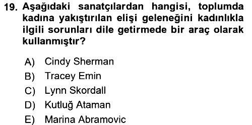 Toplumsal Cinsiyet Çalışmaları 2017-2018 3 Ders Sınavı - 19. soru