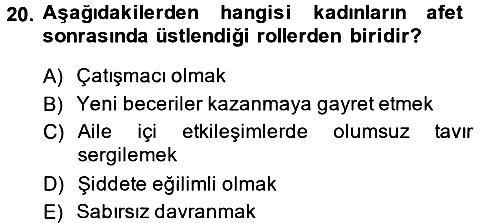 Toplumsal Cinsiyet Çalışmaları 2014-2015 Ara Sınav - 20. soru