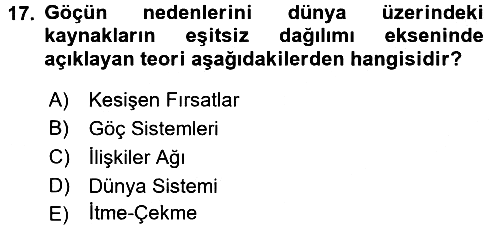 Toplumsal Cinsiyet Çalışmaları 2017-2018 Ara Sınav - 17. soru