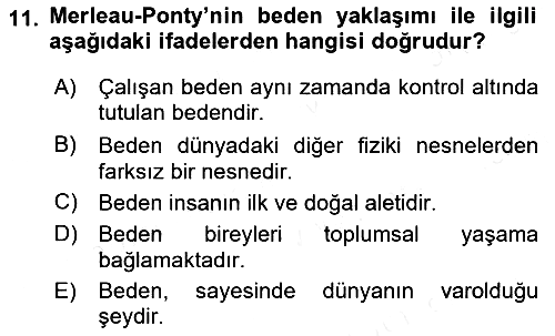 Toplumsal Cinsiyet Çalışmaları 2018-2019 Ara Sınav - 11. soru