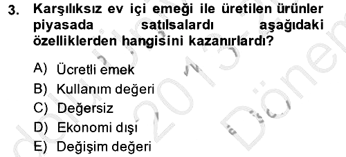Toplumsal Cinsiyet Çalışmaları 2013-2014 Dönem Sonu Sınavı - 3. soru