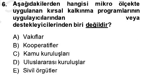 Toplumsal Cinsiyet Çalışmaları 2014-2015 Dönem Sonu Sınavı - 6. soru