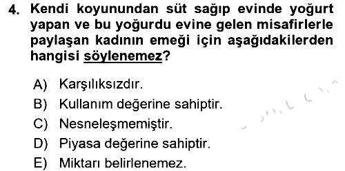 Toplumsal Cinsiyet Çalışmaları 2015-2016 Dönem Sonu Sınavı - 4. soru