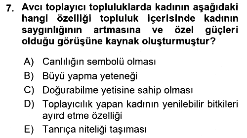 Toplumsal Cinsiyet Çalışmaları 2024-2025 Dönem Sonu Sınavı - 7. soru
