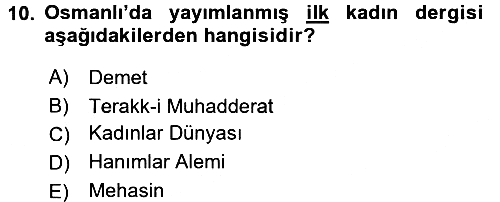 Toplumsal Cinsiyet Sosyolojisi 2017-2018 3 Ders Sınavı - 10. soru