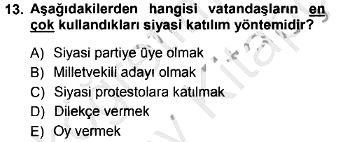 Toplumsal Cinsiyet Sosyolojisi 2012-2013 Ara Sınav - 13. soru
