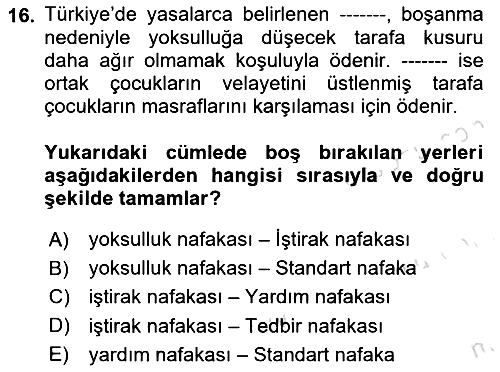 Toplumsal Cinsiyet Sosyolojisi 2021-2022 Ara Sınav - 16. soru