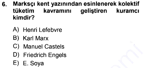 Toplumsal Cinsiyet Sosyolojisi 2012-2013 Dönem Sonu Sınavı - 6. soru