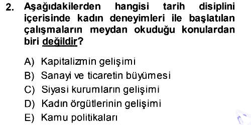 Toplumsal Cinsiyet Sosyolojisi 2013-2014 Dönem Sonu Sınavı - 2. soru