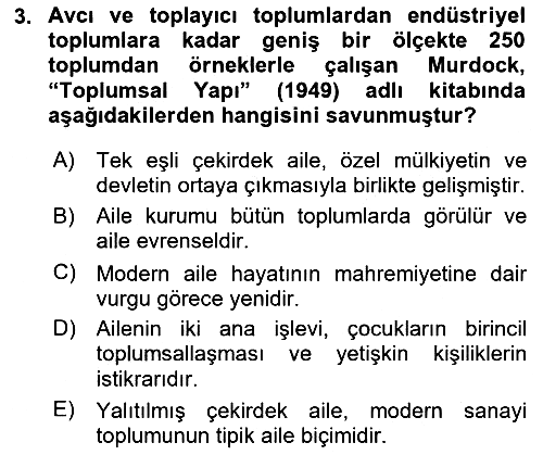 Toplumsal Cinsiyet Sosyolojisi 2019-2020 Dönem Sonu Sınavı - 3. soru