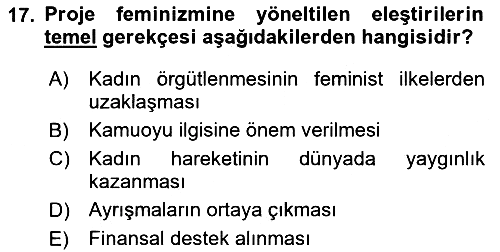Toplumsal Cinsiyet Sosyolojisi 2025-2026 Dönem Sonu Sınavı - 17. soru